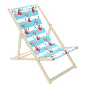 Sedia da spiaggia Ancore con fiori - blu-bianco, Chill Outdoor