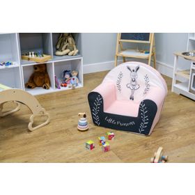 Poltroncina per bambini Ballerina coniglio - bianco-rosa, Delta-trade