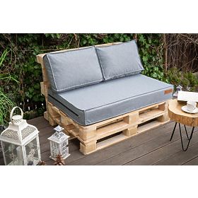 Set di cuscini per mobili pallet - Grigio chiaro, FLUMI