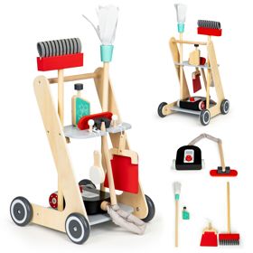 Set di Pulizia in Legno Carrello XXL Aspirapolvere ECOTOYS, EcoToys