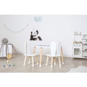 Tavolo per bambini con sedie - Orecchie - bianco, Ourbaby®