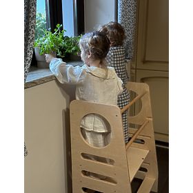 Torre di apprendimento per fratelli DOUBLE M - naturale, baby wood