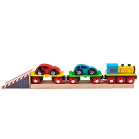 Treno merci Bigjigs Rail con vagoni e binari